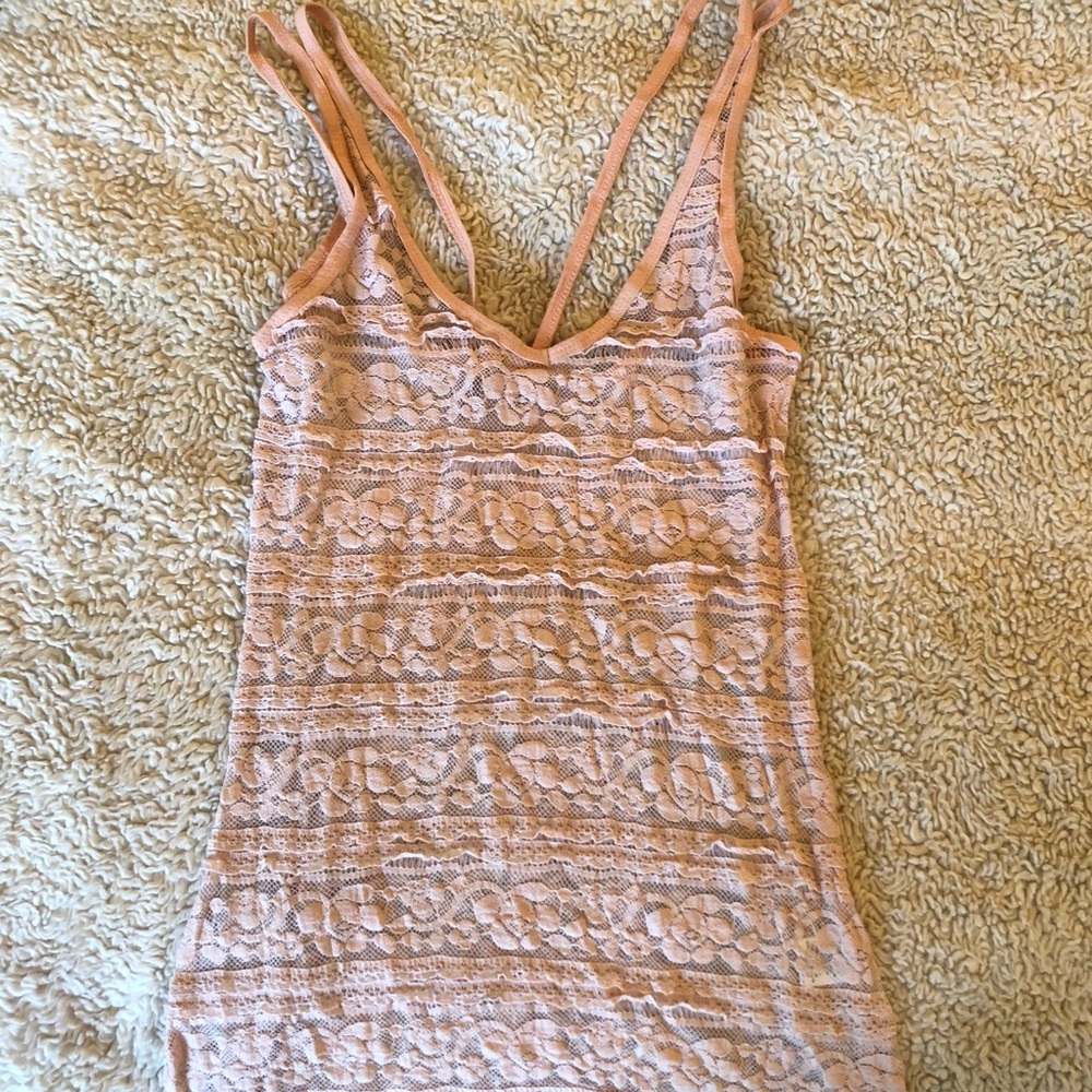Pink lace tank
